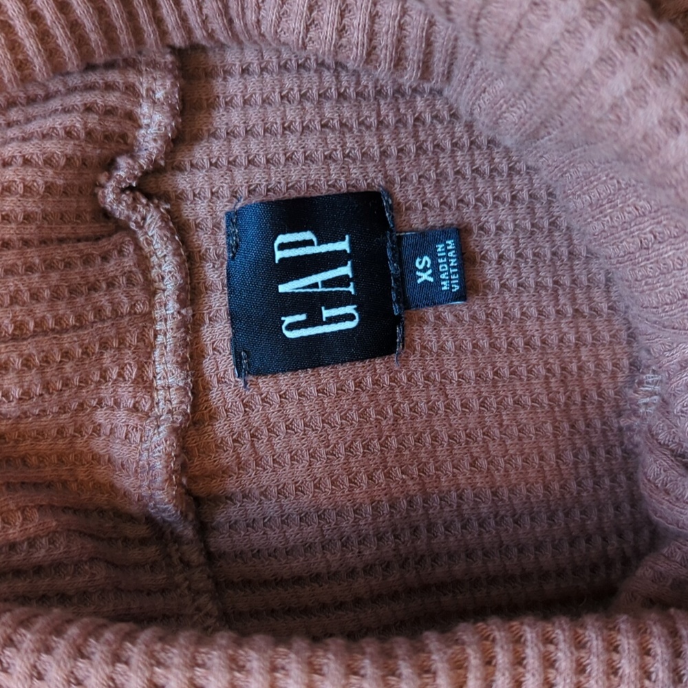 GAP mauve Turtleneck Waffle Knit Oversized Sweater XS - Picture 5 of 6